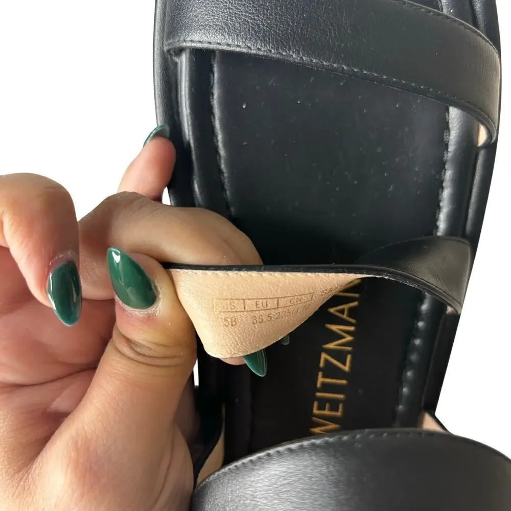 Stuart Weitzman Gala Lift Gladiator Sandal Black Size 5
